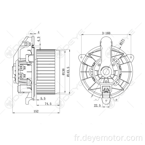 Moteur de soufflerie universel pour FORD ECOSPORT FORD FIESTA